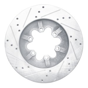 Chevrolet Colorado Brake Rotor (1) - Front Right - R1 Concepts - Drilled & Slotted - Silver - `09-`12